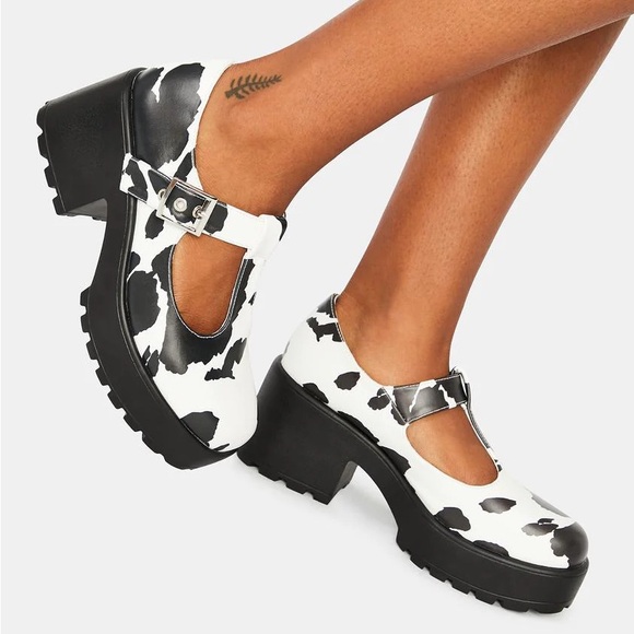 Dolls Kill Cow Print Mary Janes - Picture 3 of 9